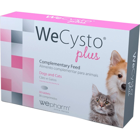 Wepharm WeCysto Plus Globale Werking Bij Cystitis Bij Katten En Honden 30 Tabletten