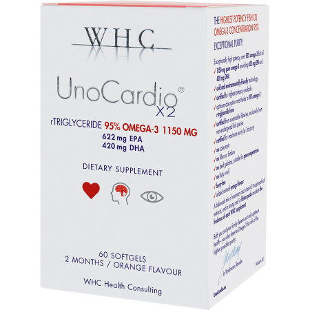 WHC UnoCardio X2 Voedingssupplement Omega-3 Vetzuren EPA En DHA 60 Capsules