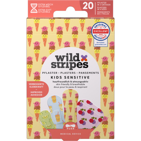 Wild Stripes Kids Sensitive Pleisters Fruity Friends Club 20 Stuks