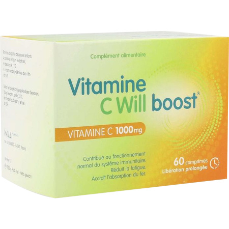 Will-Pharma Vitamine C Will Boost 1000mg Immuniteit & Energie Voedingssupplement 60 Tabletten