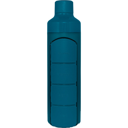 YOS Waterfles En Pillendoos In Één 4 Vakken Blauw 1 Stuk