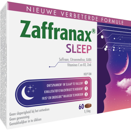Zaffranax Sleep Vermoeidheid Stress Momenten 60 Tabletten