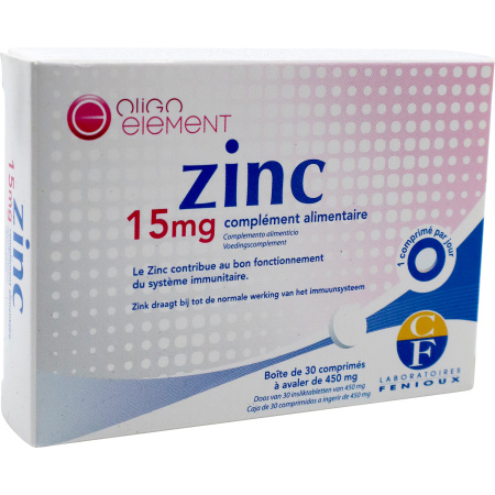 Laboratoire Fenioux Zink 15mg Voedingssupplement Immuunsysteem 30 Tabletten