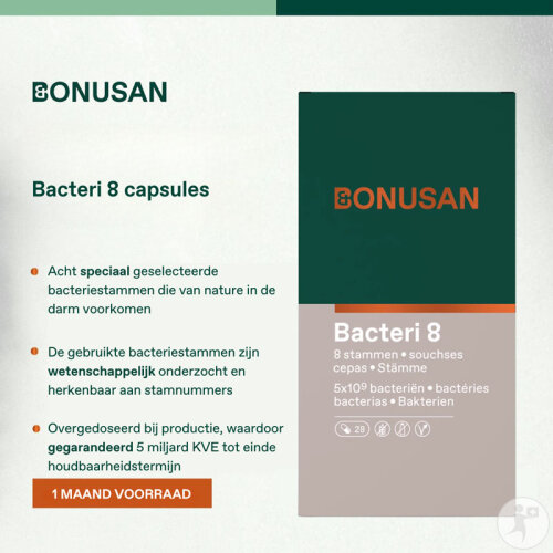 Bonusan Bacteri 8 Voedingssupplement 28 Capsules | Newpharma