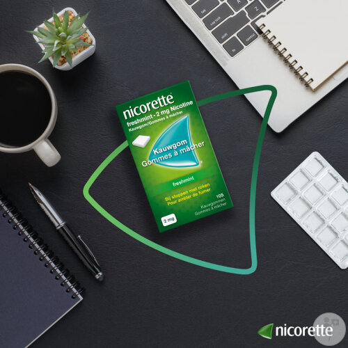 Nicorette Classic Kauwgom 4mg Nicotine Bij Stoppen Met Roken 105 Stuks ...