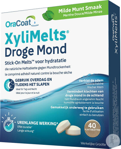 OraCoat XyliMelts Plaktabletten Bij Klachten Van Droge Mond Milde Munt OraCoat XyliMelts Plaktabletten Bij Klachten Van Droge Mond Milde Munt
