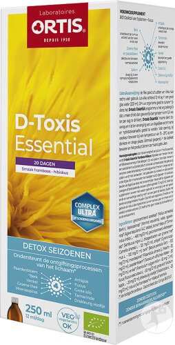 Ortis D-Toxis Essential Detox Seizoenen Smaak Framboos En Hibiskus